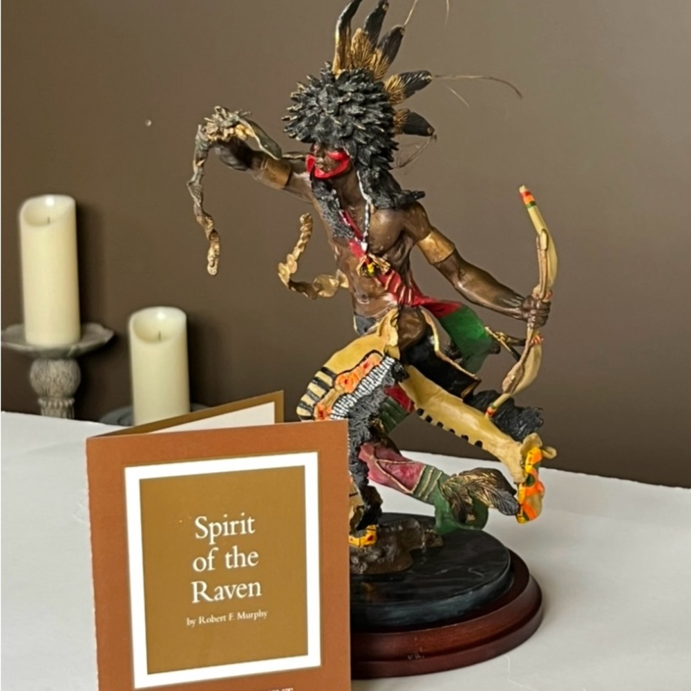“Spirit of the Raven” Native American Bronzes, Franklin Mint sculpture w/ COA